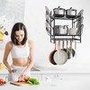 VyGrow 17 Inch Pot Rack Wall Mounted, 2 Tier Pots