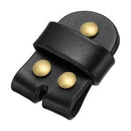 QUARKZMAN Leather Belt Pin Buckle with Rivets 39 mm Belt Head Connection Loop for Crafts Men Women Belt Accessories (Black), black