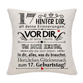 17 Years Old Girls Boys Birthday Gift Behind You All Your Memories Inspirational Gift 17th Birthday Gift Pillow Case for Daughter Son Sister Granddaughter Grandson Friends(17)