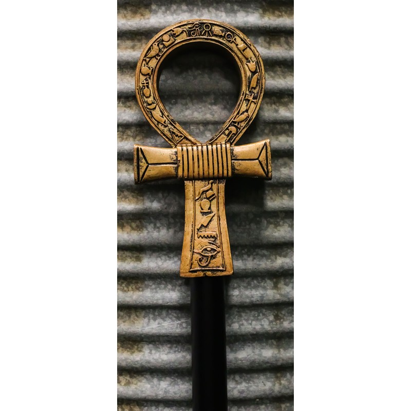 Ebros Egyptian Ankh Key of Life with Hieroglyphs Decorative Walking