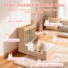 Essenhome Extra-Large 2-in-1 Rabbit Litter Box & Hay Feeder Set,