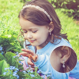 Animal Hoop Earrings Girls S925 Silver Panda Hoop Earrings Koala Raccoon Snail Rabbit Hummingbird Dolphin Animal Cuff Hoop Earrings for Women Girls Daughter Children, Silver