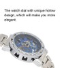 Fashion Waterproof Men Round Dial Hollow Automatic Wristwatch Mechanical Watch(Blue