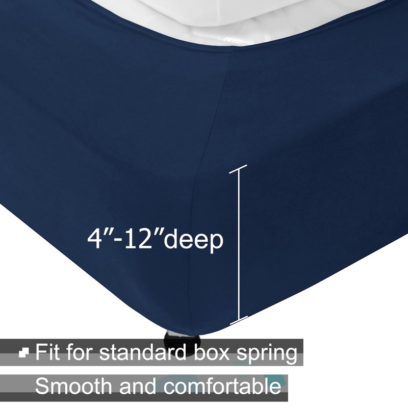 ALYVIA SPRING Box Spring Cover - King/Cal King/Olympic Queen, Navy,