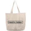 Natural Canvas Tote Bag Forgetful freeway funny street sign old