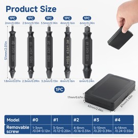 OIHCAZ Screw Extractor Set 5Pcs, HSS Alloy Steel Double-Headed Damaged Screw Extractor Set with Storage Box Screw Remover for Broken or Stripped Screws