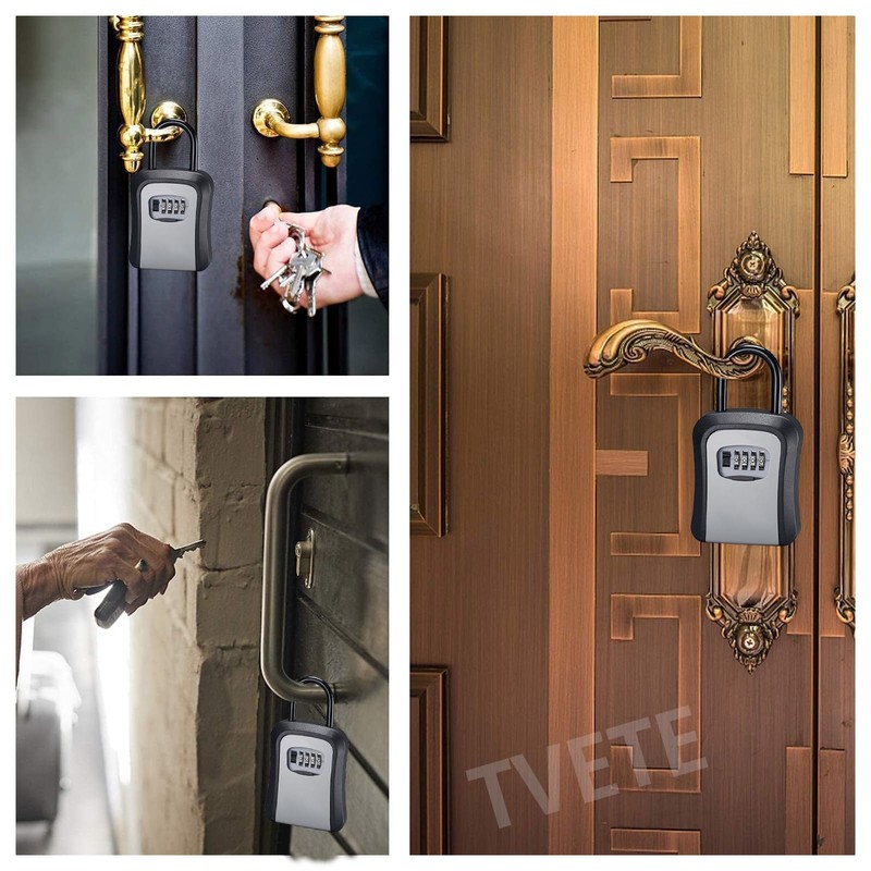 Security Key Box Wall Mounted Padlock 4 Digit Dial Type