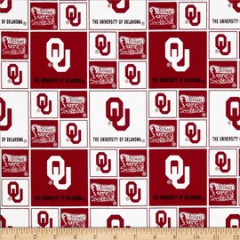 Cotton University of Oklahoma Sooners College Team Sports Cotton Fabric Print By the Yard