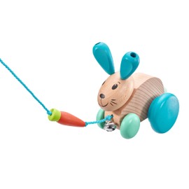 Selecta 62100 Henny Hoppel Pull Along Rabbit Wooden Push and Pull Toy 13 cm