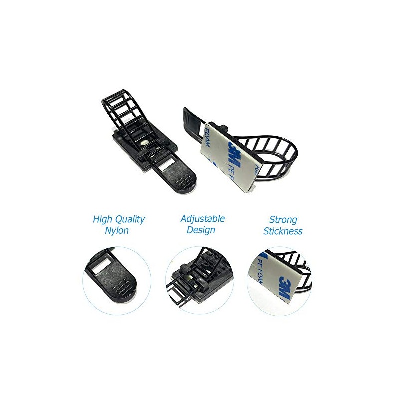 Adjustable Adhesive Cable Ties for Home and Office Organization