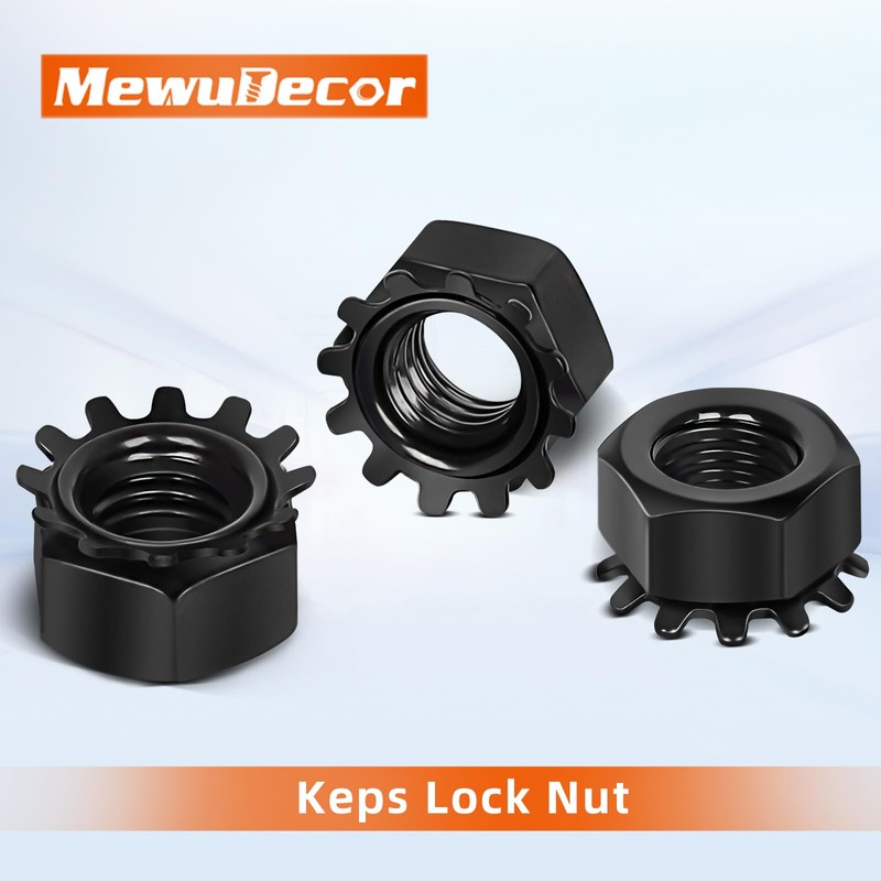 1/4"-20 Keps Lock Nut, 304 Stainless Steel 18-8, K-Lock Keps