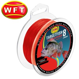 WFT TF8 Perch Red 150 m - Bass Line for Spin Fishing, Braided Fishing Line for Bass Fishing, Line for Perch, Diameter/Load Capacity: 0.08 mm/5 kg Load Capacity