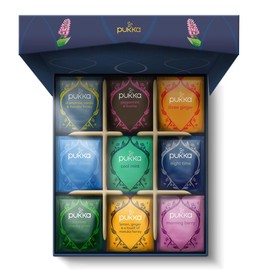 Pukka Herbs Herbal Tea Selection Box 9 Flavours, 45 Sachets, Organic Herbal Tea, Tea Collection, Green Tea, Chamomile Tea, Fennel Tea