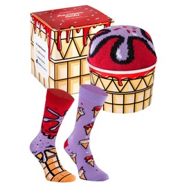 Rainbow Socks - Unisex Women Men - Ice Cup Socks for Him and Her - A Funny Gift for a Friend on Birthday - 1 Pair - 3 Variations, 1 x Blueberry & Cherry