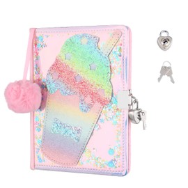 Milktea Cup Sparkly Diary Book Set for Girl Women, Sequin Commfetti Fidget Journal Book