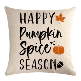 7COLORROOM Set of 2 Fall Sweet Fall Throw Pillow Covers Autumn Harvest Pumpkin Cushion Cover Farmhouse Maple Leaves Home Decor Pillowcases 18" x 18" for Thanksgiving Sofa Couch Bed