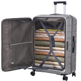 Kaleenie 29 Inch Luggage with Expansion & Side Opening Design, 50 * 31(35)*76cm, 117L~133L Ligthweight ABS+PC Hardshell Checked Suitcase, Gray