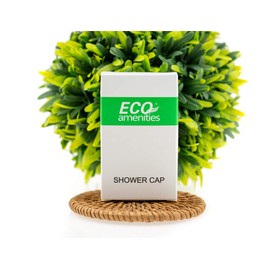 ECO amenities Plastic Shower Cap - For Hotel Guests & Travel Use - Latex-Free Hair Accessory for Women - Individually Wrapped Hospitality Supply - Large, White, Pack of 1