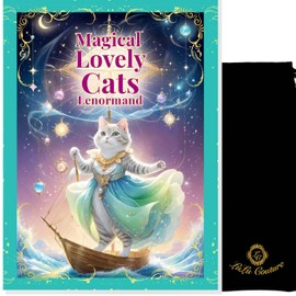 Magical Lovely Cats, Lenolman with Mini Orgonite with Natural Stones, Japanese Instruction Manual (English Language Not Guaranteed), Moonology Oracle Tarot Card, Divination Card (Genuine Product)