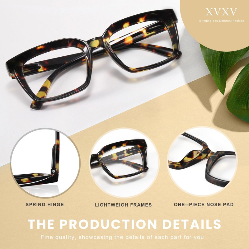 XVXV Reading Glasses for Women Men - Blue Light Blocking
