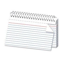 OfficeMax Spiral Ruled Index Cards, 4" x 6", White, Box Of 50