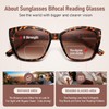 PUBOWT Bifocal Reading Sunglasses for Women Oversized Cat-eye Fashion Sun