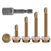 (140Pcs) Hex Washer Head Self Drilling Screws，#8x3/5,#8x4/5,#8x1,#8x1-1/5 TEK Screws, Self