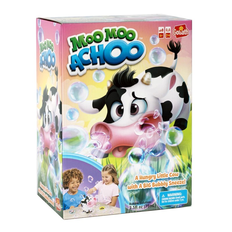 Goliath Moo Moo Sneezy Cow Tabletop Game with Bubbles for