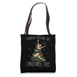 Gymnast Christmas Girls Gymnastics Coach Xmas Santa Claus Tote Bag
