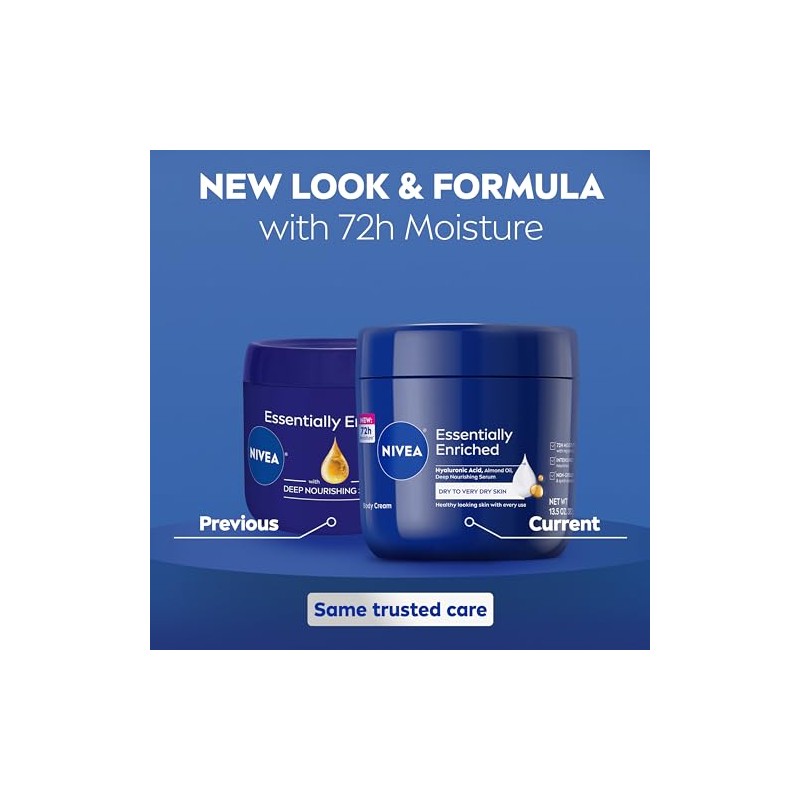 Nivea Essentially Enriched Almond Oil Body Cream, 13.5 Oz
