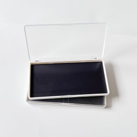 UDTIP 2PC Empty Magnetic Makeup Palette, White Frosted Clear Lid, Empty Eyeshadow Palettes Depots Tavel Storage Box, Small Travel Size, 5.5 x 3.1 inches,