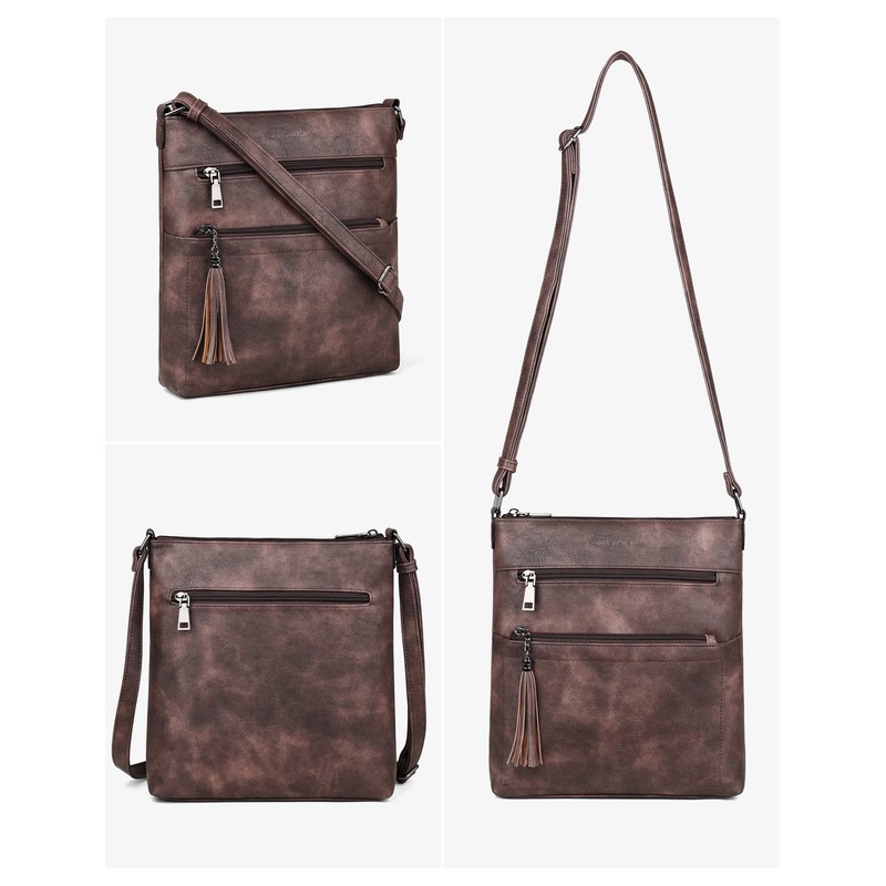 MASINTOR Crossbody Purses for Women, Multi Pocket Casual Crossbody Bag,