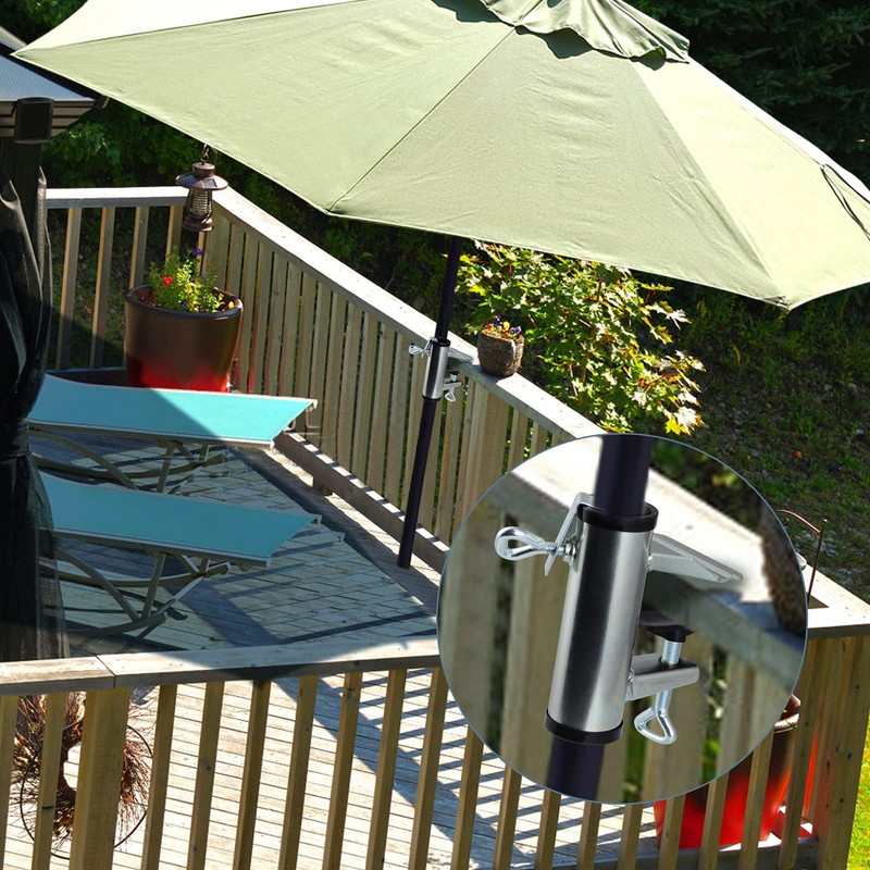 MOLIGOU Deck Umbrella Clamp, Patio Balcony Umbrella Stand Clip, Parasol