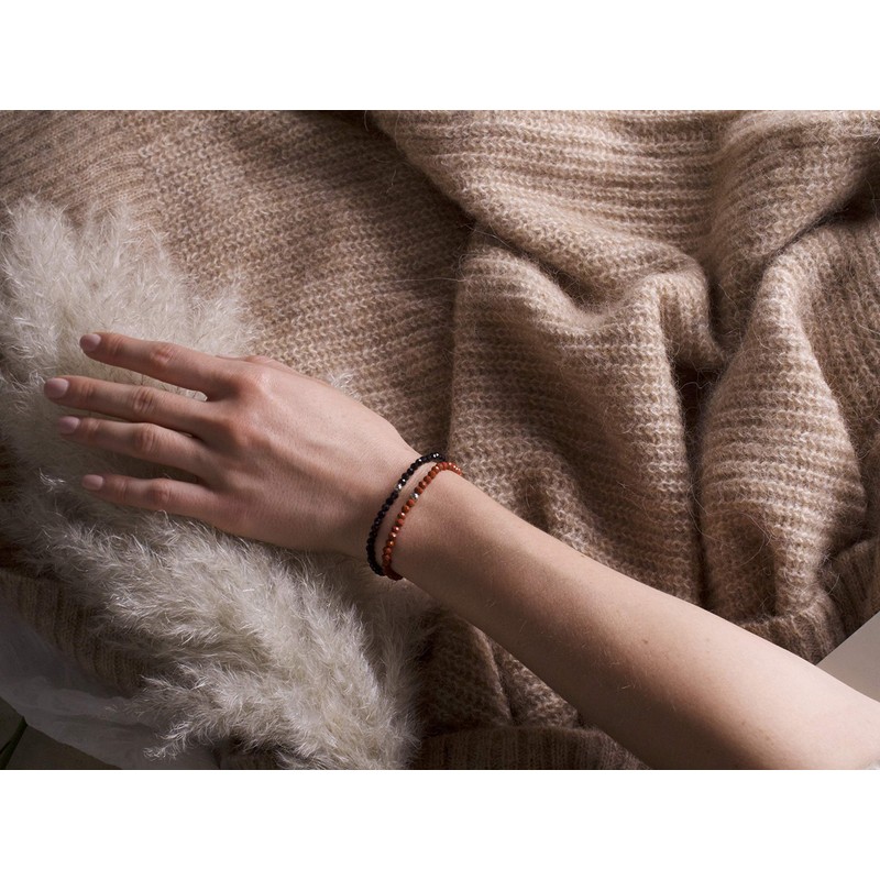 BERGERLIN Genuine Natural Stone Bracelet with 925 Sterling Silver Pearl