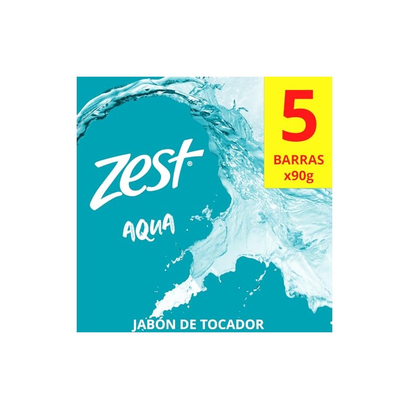 Zest Pack de 5 Jabones en Barra Aqua, 5 x