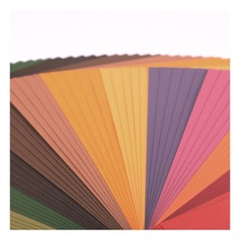 Vaessen Creative 2927-303 Florence Cardstock Paper, Colour Mix Autumn, 216 g/m², DIN A4, 60 Pieces, Texture, for Scrapbooking, Card Making, Punching and Other Paper Crafts, Multi