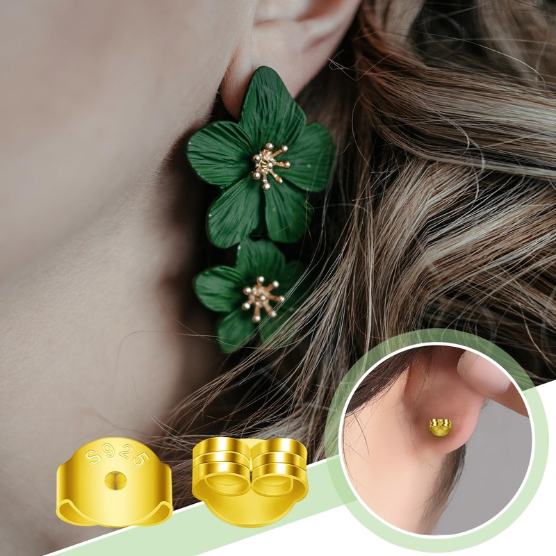 TOAOB 20 pcs Earring Backs Butterfly 925 Silver Gold Tone