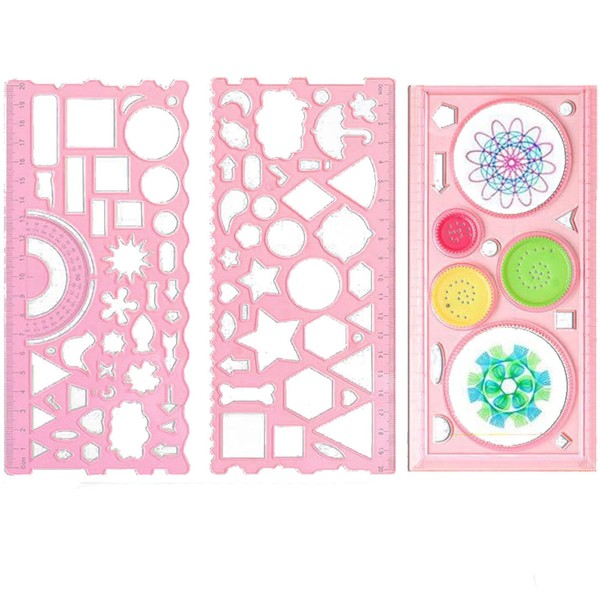 3 Pcs Multifunctional Geometric Ruler for Drawing Tools School Supplies