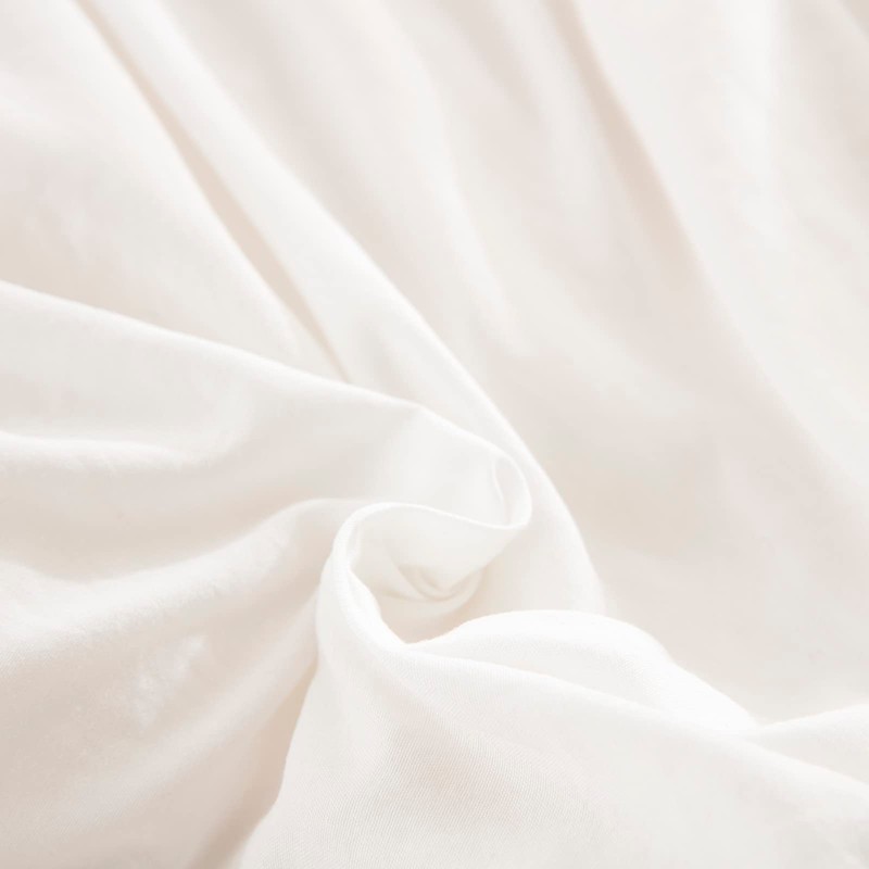 WONGS BEDDING White Duvet Cover Single Size Pompoms Tassels Design