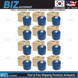Original Equipment Oil Filter 12 PACK GENUINE OIL FILTERS W/RINGS for GENESIS HYUNDAI KIA 26300-35505