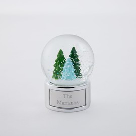 Things Remembered Engraved Tree Trio Mini Snow Globe (Free Customization), 45mm Globe, Cute Holiday Keepsake
