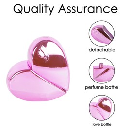 CAIRIAC Heart Shaped Perfume Bottle, Heart Spray Bottle, Refillable Perfume Spray Bottle, Travel Liquid Container, Women Girls Birthday Valentine's Day Gifts (3 Pcs Pink, Red, Purple)