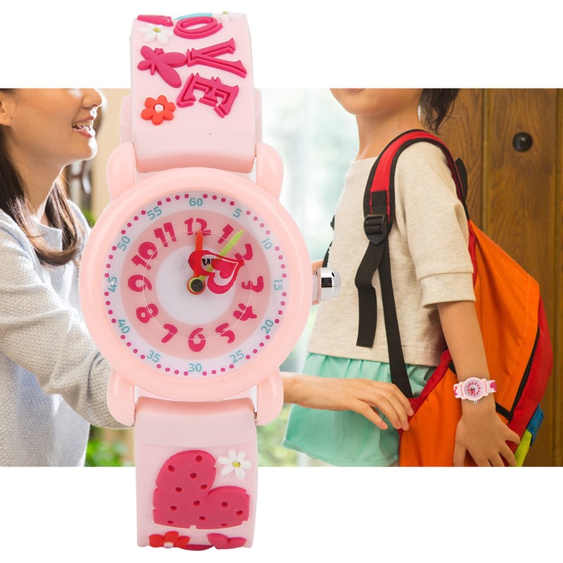 Children Cartoon Wrist Watch PVC Strap Waterproof Quartz Watch for