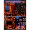 11.5Ft Halloween Flickering Flame Outdoor String Lights,10 Orange C18 Bulbs