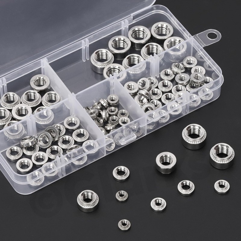 Glarks 100pcs M3 M4 M5 M6 M8 Self Clinching Nuts