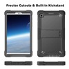 Tablet Case Black Silicone Precise Cutouts Shock Absorbent Stable Kickstand