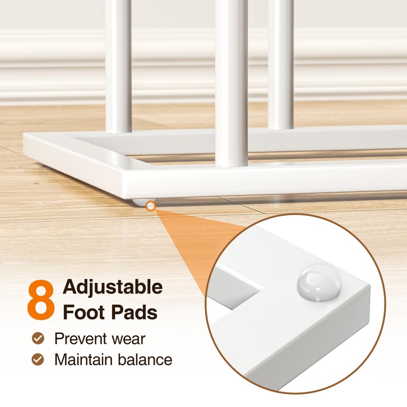 pickpiff Free Standing Shoe Racks - White Metal Boot Rack