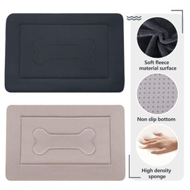 JoicyCo Dog Bed Soft Dog Crate Pad Mat for Medium/Large Dogs 36 in Non-Slip Bottom Washable Dog Sleeping Mattress Pet Beds Cat Bed Kennel Pad, Dark Gray