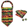 Barry.Wang Ascot for Men African Kente Stripe Tie Set Cravat