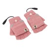 USB Heated Gloves Mitten Men Women Winter Knitted Fingerless Hand